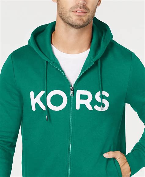 michael kors men's zip front hoodie faux leather sleeves|Michael Michael Kors Men's Zip Front Leather Jacket (Medium).